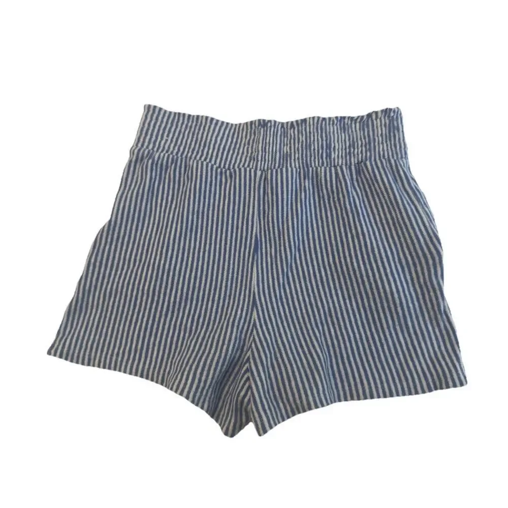 Tommy Bahama Girls Blue White Stripe Lounge Shorts Size L 10/12